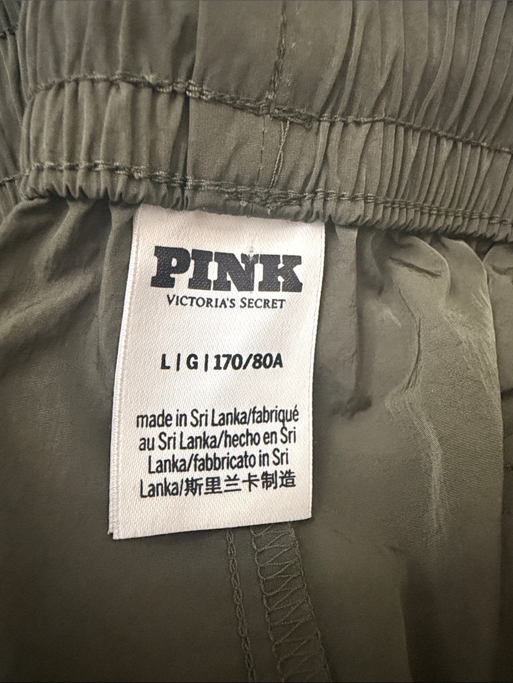 Victoria’s Secret PINK Olive Green Parachute Cargo Pants Y2K Utility Size L - Picture 13 of 13